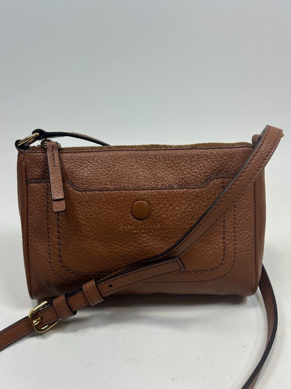 MARC JACOBS Empire City Pebbled Leather Crossbody Bag $275 Caramel Brown Small